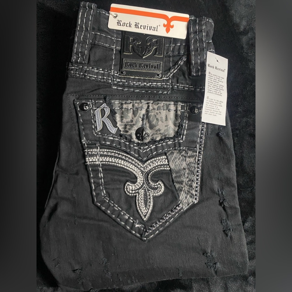 Rock Revival Men Jeans Barron Biker (31/32)